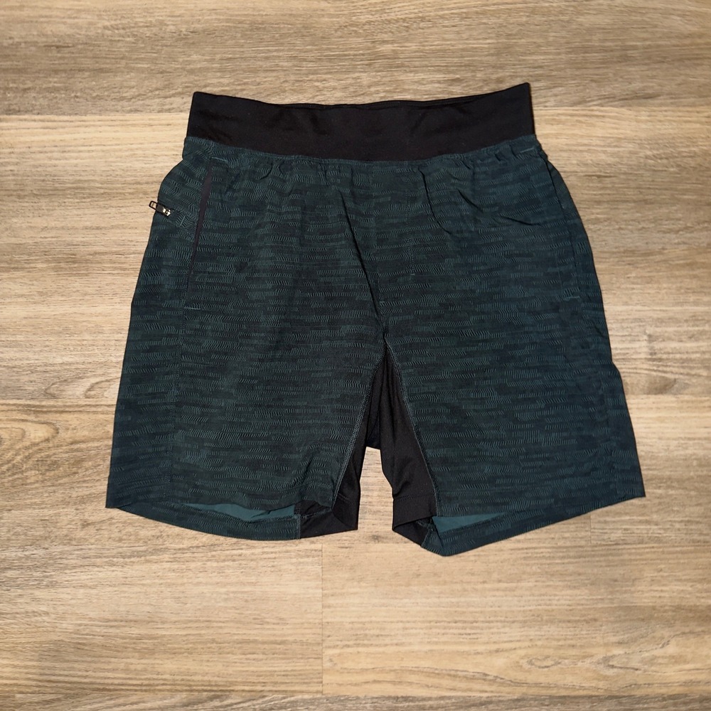 Lululemon T.H.E. Short 7" Linerless Amplified Dark Emerald Black‎ Men S